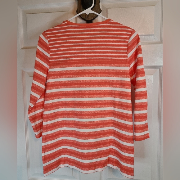 (402) Kim Roger's Woman's Long Sleeve Blouse,  Size: Small Color: Orange - Picture 11 of 16